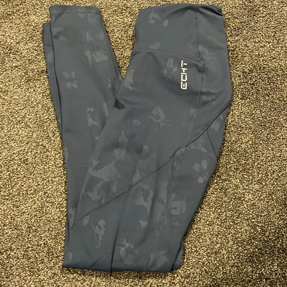 Echt Blue Floral Leggings Size Medium With Pockets
